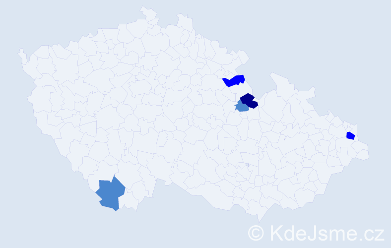 Příjmení: 'Hrycová', počet výskytů 9 v celé ČR