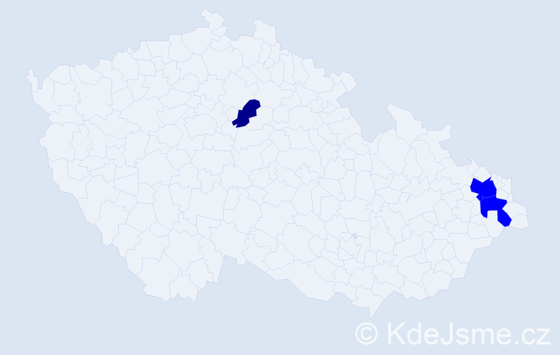 Příjmení: 'Prkená', počet výskytů 4 v celé ČR