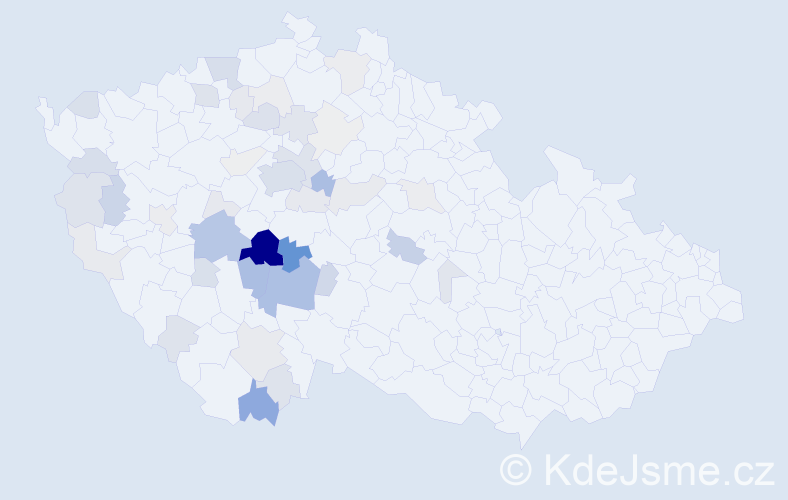 Příjmení: 'Kabíčková', počet výskytů 182 v celé ČR