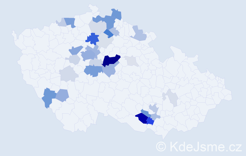 Příjmení: 'Smrkovská', počet výskytů 118 v celé ČR
