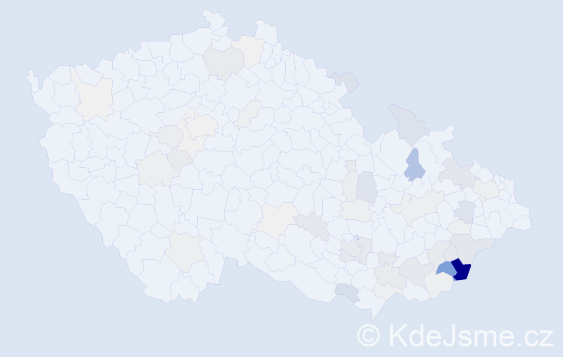 Příjmení: 'Častulík', počet výskytů 183 v celé ČR