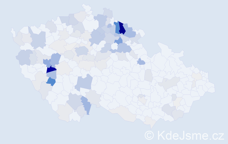 Příjmení: 'Kordová', počet výskytů 380 v celé ČR