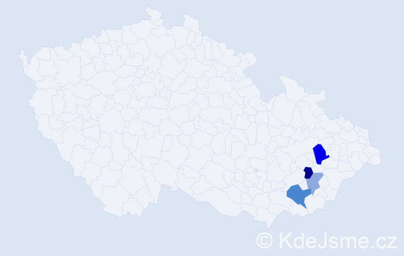 Příjmení: 'Hlobilková', počet výskytů 15 v celé ČR