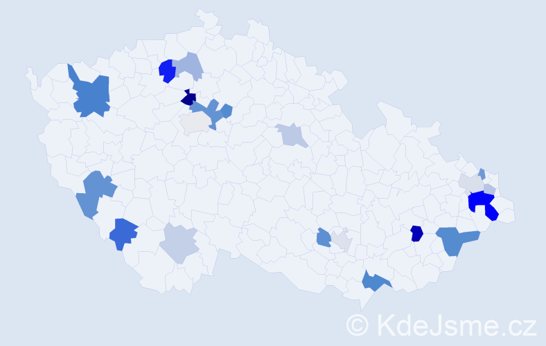 Příjmení: 'Gašková', počet výskytů 40 v celé ČR
