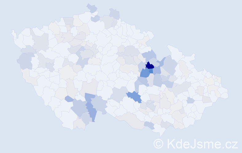 Příjmení: 'Pávek', počet výskytů 555 v celé ČR