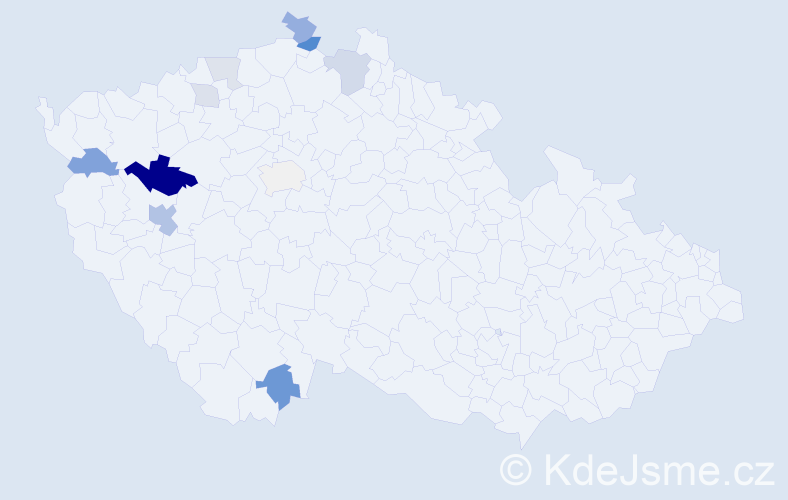 Příjmení: 'Běláčová', počet výskytů 26 v celé ČR