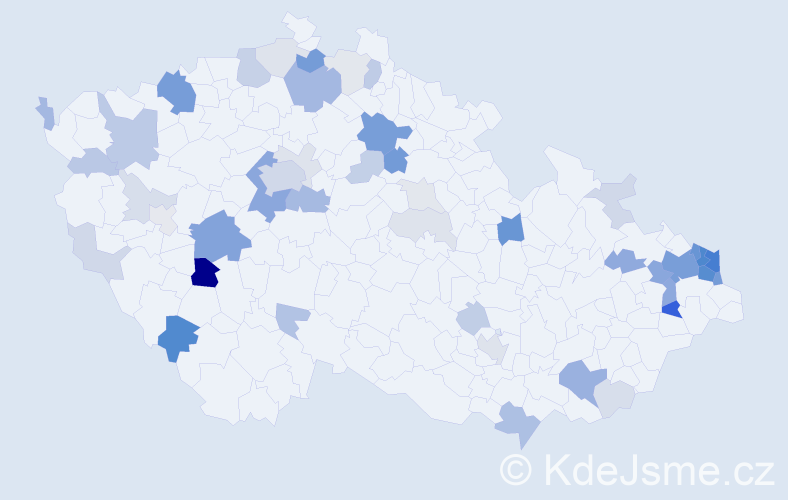 Příjmení: 'Jančar', počet výskytů 171 v celé ČR