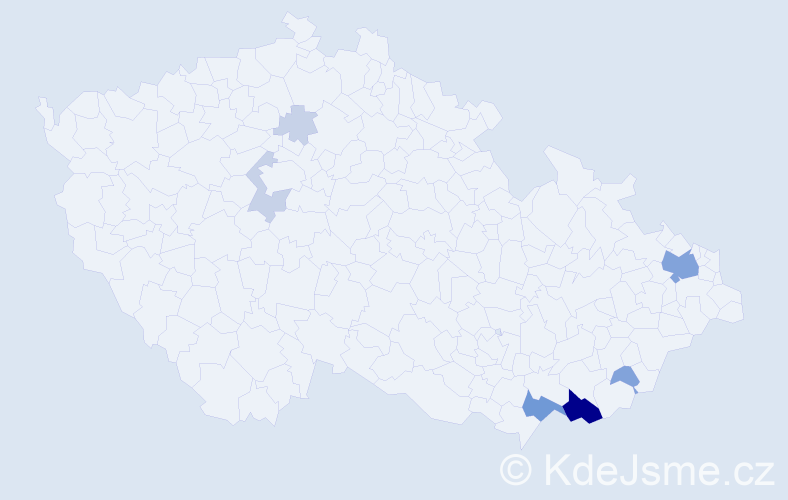 Příjmení: 'Pleša', počet výskytů 24 v celé ČR