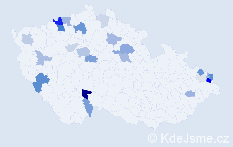 Příjmení: 'Stefan', počet výskytů 62 v celé ČR