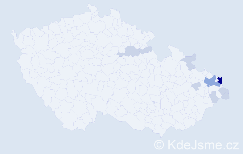 Příjmení: 'Krótká', počet výskytů 26 v celé ČR
