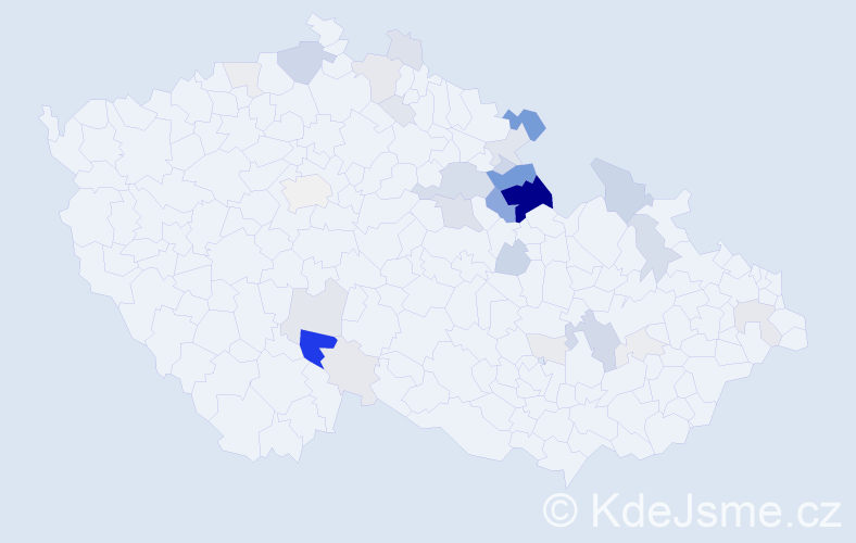 Příjmení: 'Koblása', počet výskytů 106 v celé ČR