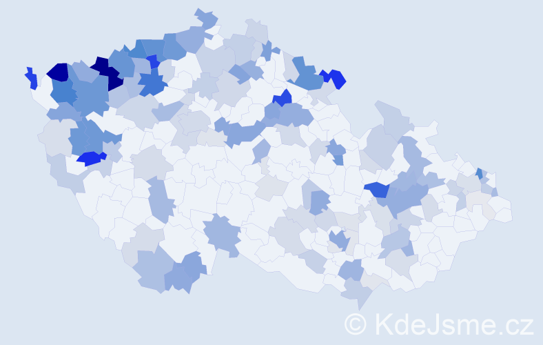 Příjmení: 'Olahová', počet výskytů 455 v celé ČR
