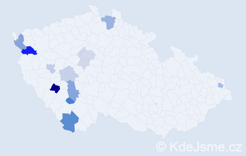 Příjmení: 'Johannová', počet výskytů 29 v celé ČR