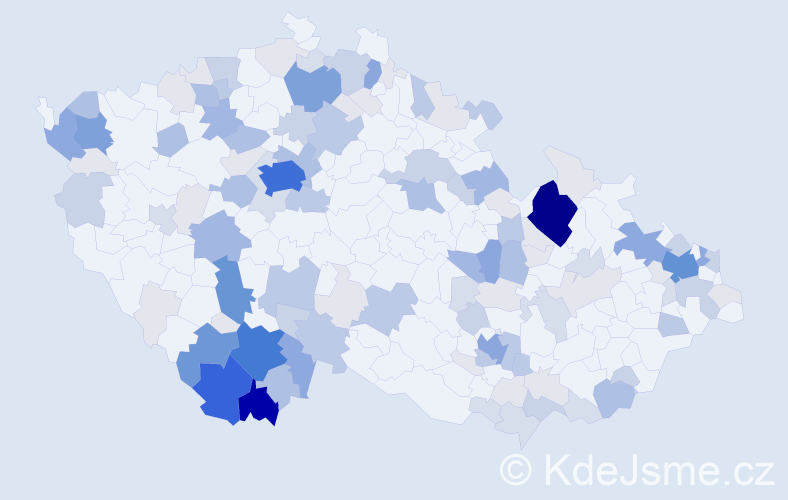 Příjmení: 'Troják', počet výskytů 456 v celé ČR