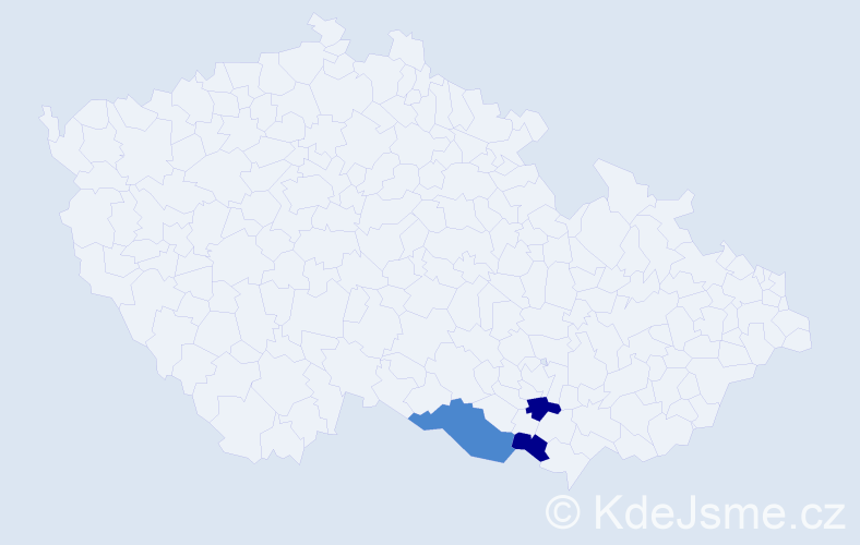 Příjmení: 'Děnešová', počet výskytů 7 v celé ČR