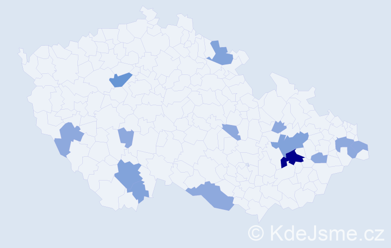 Příjmení: 'Hagerová', počet výskytů 27 v celé ČR