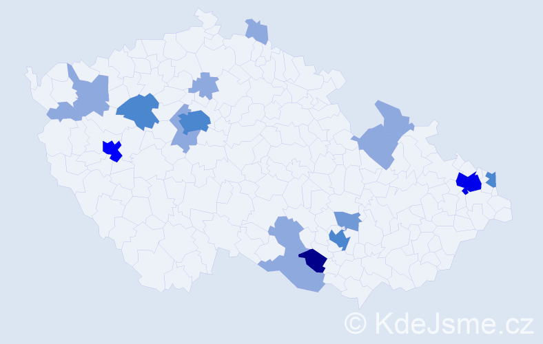 Příjmení: 'Kiselová', počet výskytů 39 v celé ČR