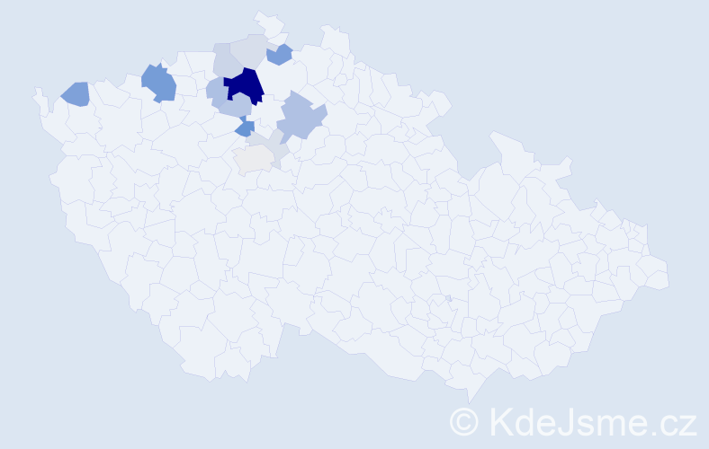 Příjmení: 'Běloubková', počet výskytů 39 v celé ČR