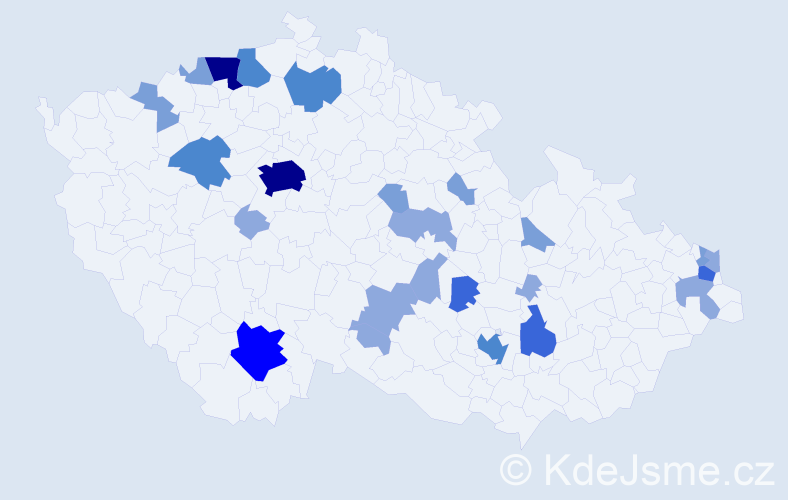 Příjmení: 'Roudenská', počet výskytů 63 v celé ČR