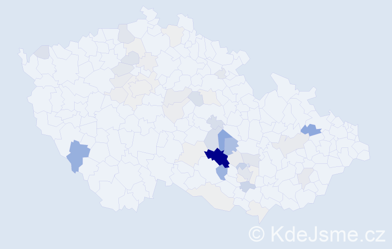 Příjmení: 'Broža', počet výskytů 163 v celé ČR