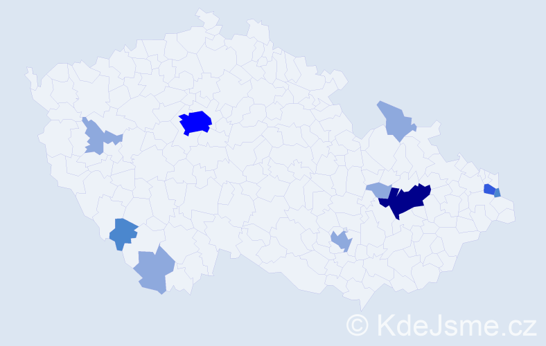 Příjmení: 'Prochaska', počet výskytů 21 v celé ČR