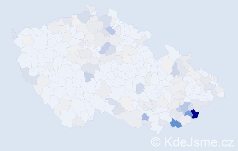 Příjmení: 'Hořáková', počet výskytů 462 v celé ČR