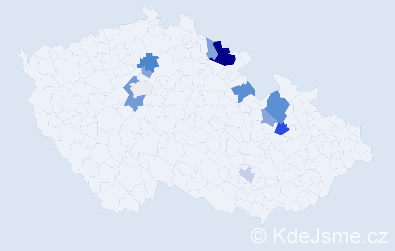 Příjmení: 'Dombaiová', počet výskytů 31 v celé ČR