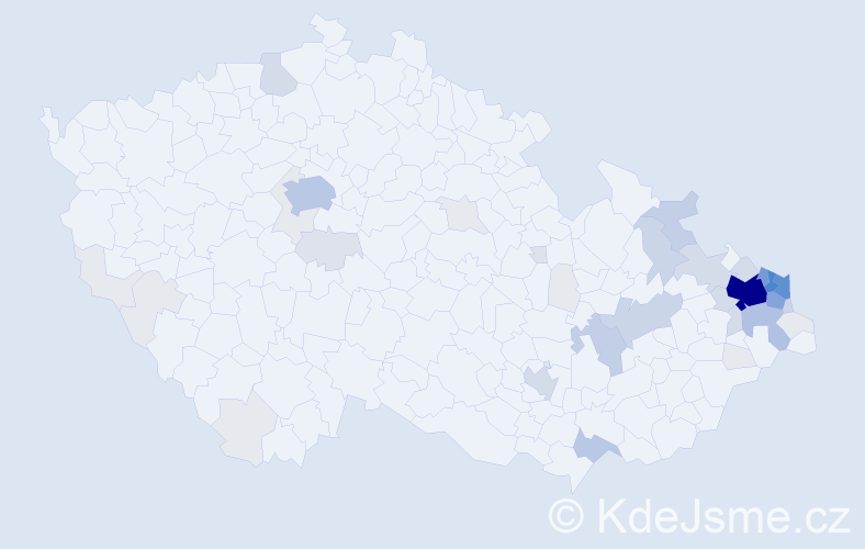 Příjmení: 'Kempný', počet výskytů 204 v celé ČR