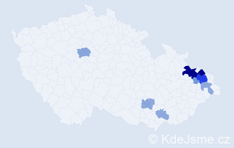 Příjmení: 'Ochvatová', počet výskytů 34 v celé ČR