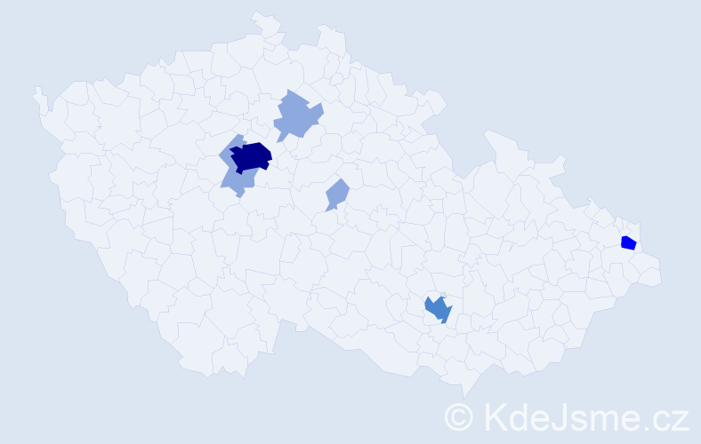 Příjmení: 'Vráb', počet výskytů 16 v celé ČR