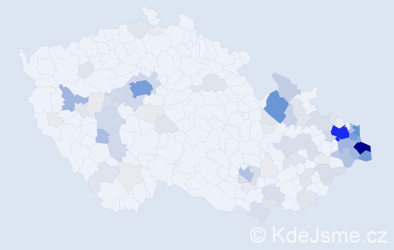 Příjmení: 'Motyková', počet výskytů 379 v celé ČR