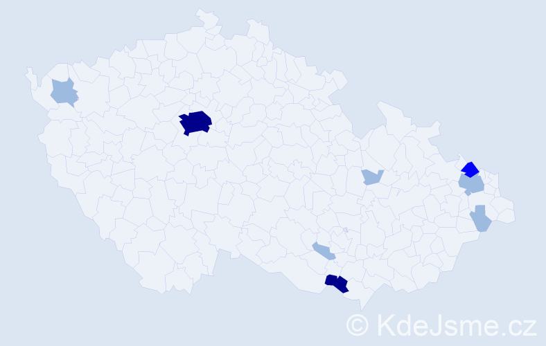 Příjmení: 'Reinhold', počet výskytů 16 v celé ČR