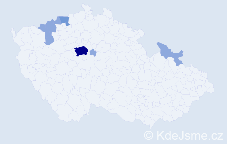 Příjmení: 'Hasinec', počet výskytů 15 v celé ČR