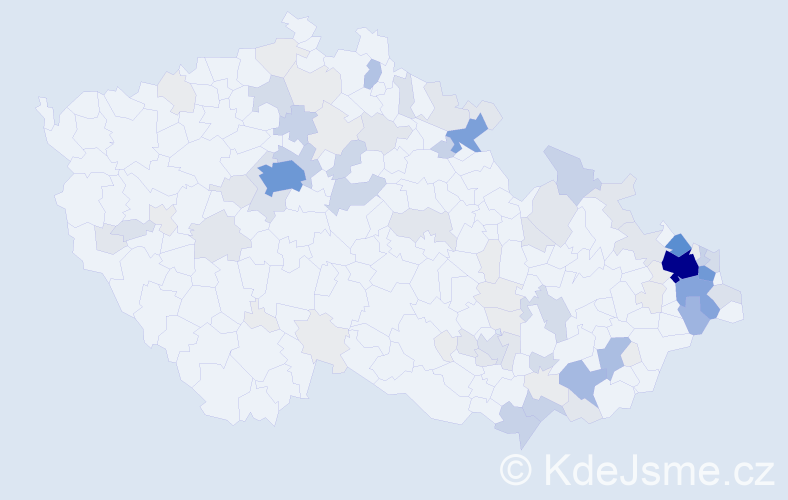Příjmení: 'Kubina', počet výskytů 358 v celé ČR