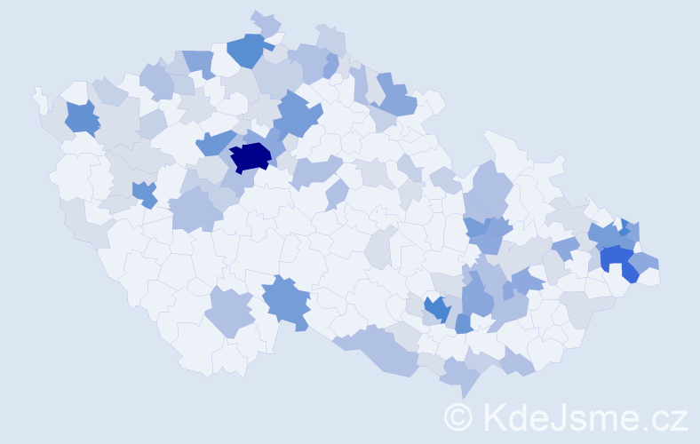 Příjmení: 'Rusnák', počet výskytů 289 v celé ČR