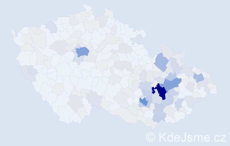 Příjmení: 'Soldánová', počet výskytů 717 v celé ČR
