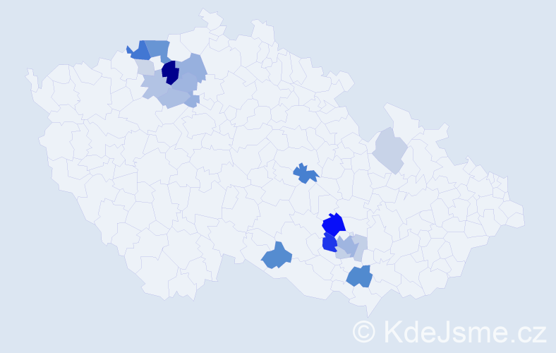 Příjmení: 'Drdlík', počet výskytů 45 v celé ČR