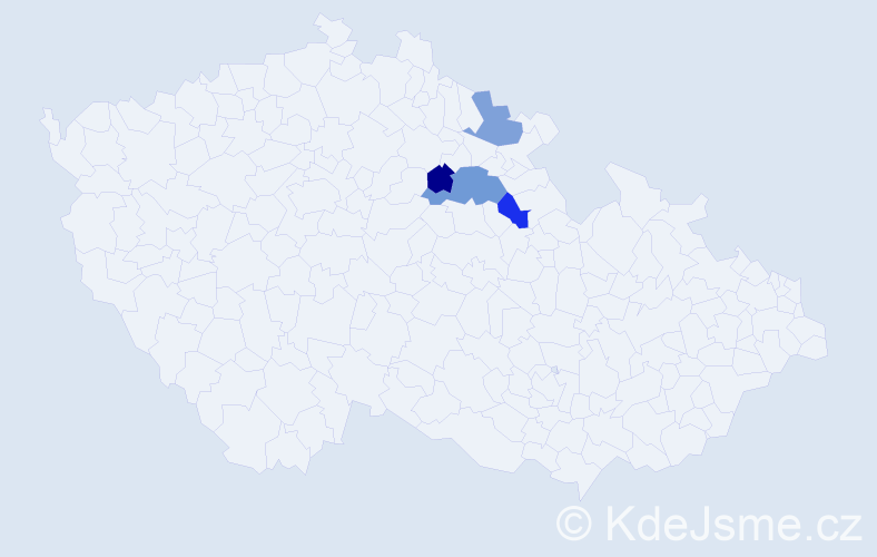 Příjmení: 'Gaberlová', počet výskytů 5 v celé ČR