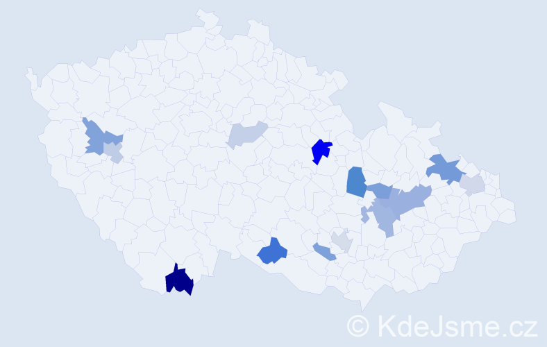 Příjmení: 'Grambalová', počet výskytů 31 v celé ČR
