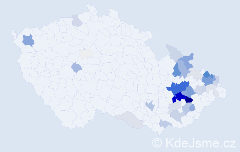 Příjmení: 'Kubis', počet výskytů 126 v celé ČR