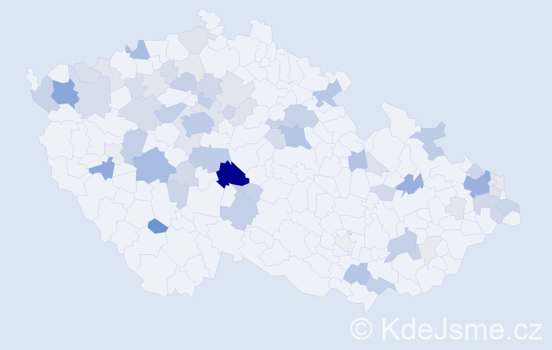 Příjmení: 'Kot', počet výskytů 233 v celé ČR