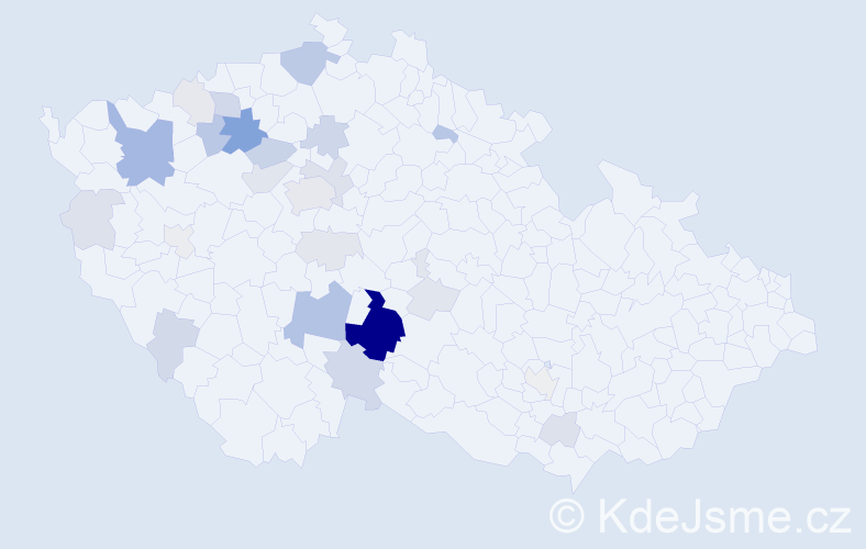 Příjmení: 'Kubísková', počet výskytů 88 v celé ČR