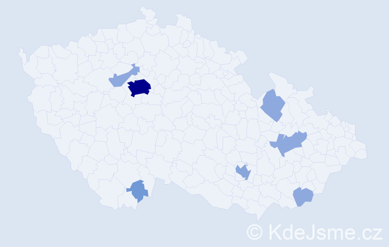 Příjmení: 'Cox', počet výskytů 19 v celé ČR