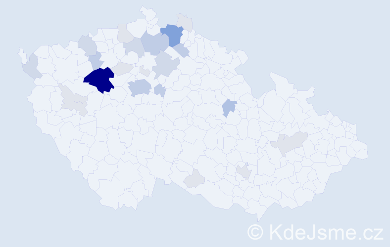 Příjmení: 'Bretšnajdr', počet výskytů 75 v celé ČR