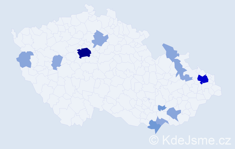 Příjmení: 'Cabala', počet výskytů 35 v celé ČR