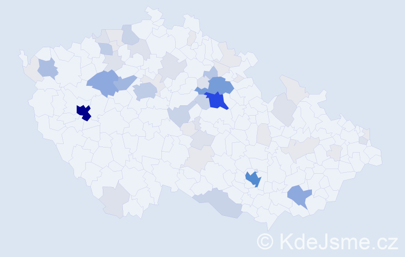 Příjmení: 'Banda', počet výskytů 220 v celé ČR