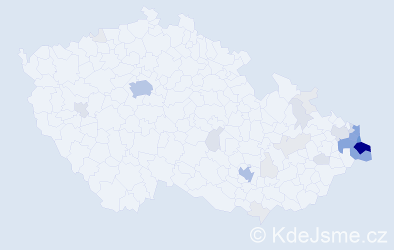 Příjmení: 'Tomiczek', počet výskytů 148 v celé ČR