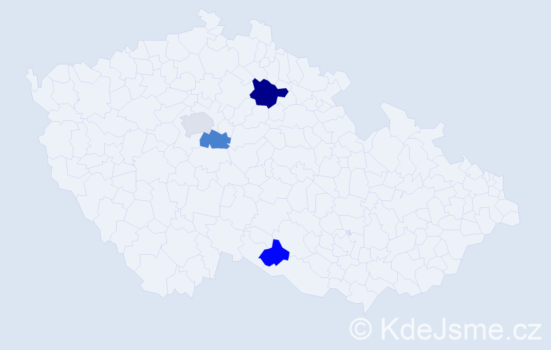 Příjmení: 'Kanaval', počet výskytů 13 v celé ČR