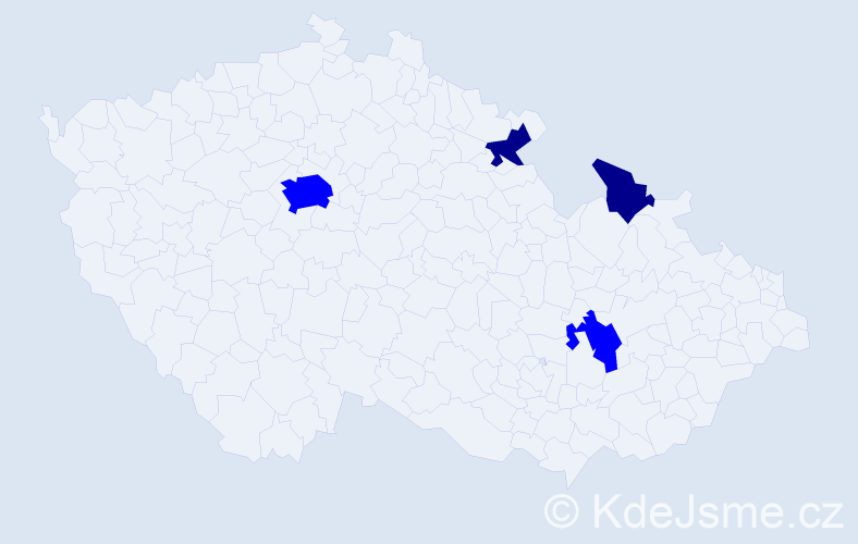Příjmení: 'Hundáková', počet výskytů 6 v celé ČR