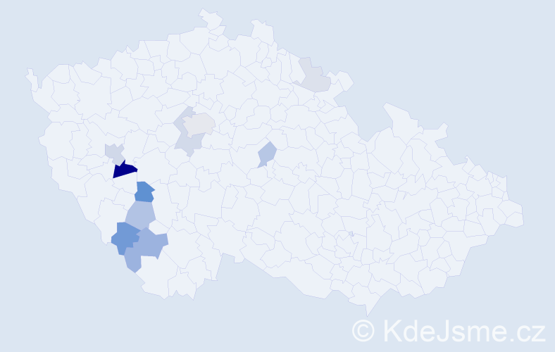 Příjmení: 'Bubrle', počet výskytů 24 v celé ČR